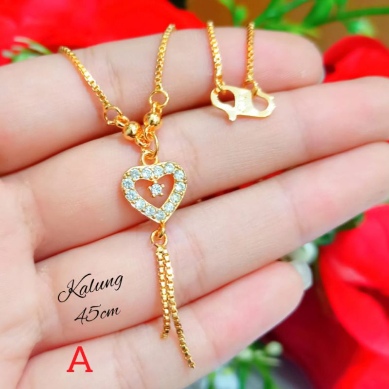 Kalung koye Jurai fashion unik lapis emas 18k anti karat