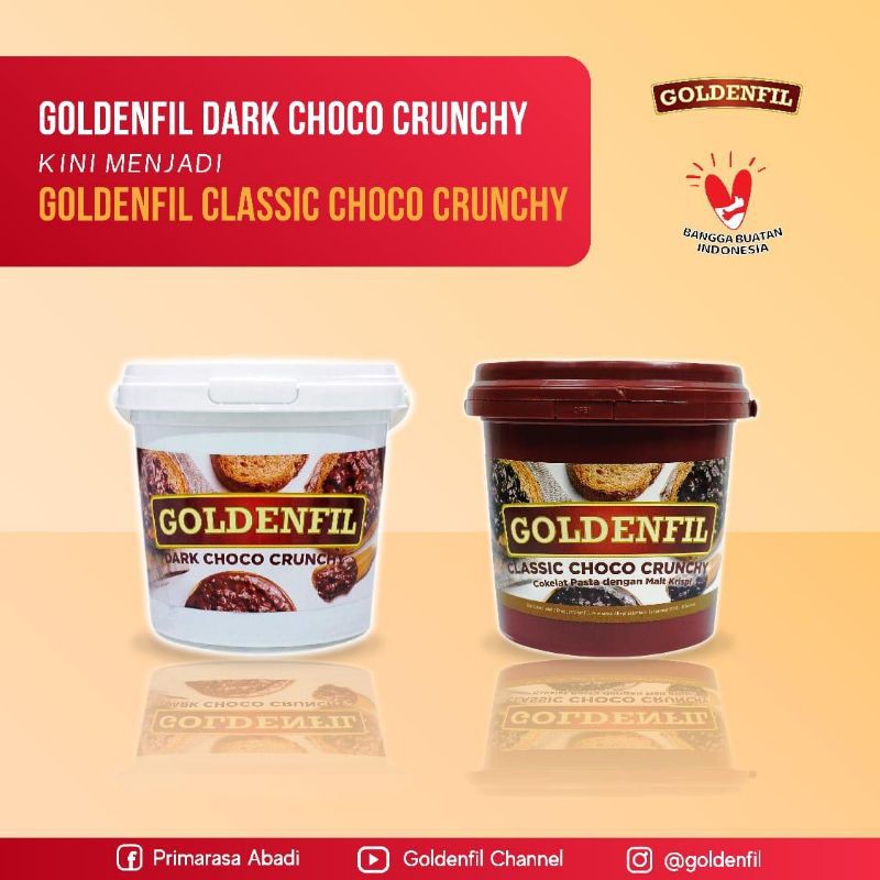 GOLDENFIL SELAI COKLAT CHOCO CRUNCHY GREENTEA HAZELNUT CHEESE BLUEBERRY STRAWBERRY TIRAMISU