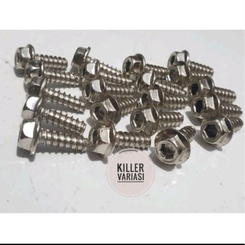 Baut body probolt 2 kunci chrome beat Vario Scoopy supra mio xeon fino vixion dll 20 pcs