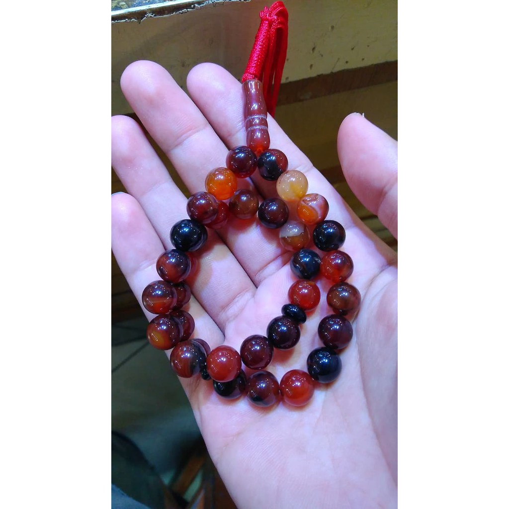 Tasbih batu alam sulaiman madu isi 33 butir hq