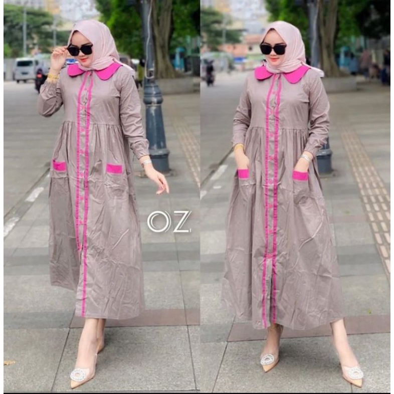 DRES TERBARU WANITA KATUN LINEN PREMIUM FULL KANCING BUSUI KEKINIAN TRENDY MURAH