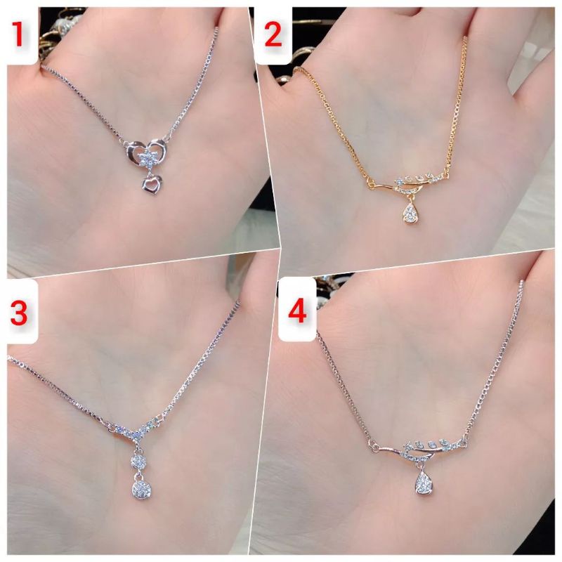 Kalung Titanium Wanita Anti Karat, Anti Alergi, Tahan lama, Di jamin REALPICT 100% dan high quality, Pilih 1 dari 4 Variasi