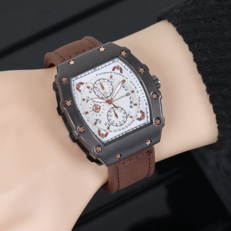 Jam tangan pria RM LY-02 tanggal kulit