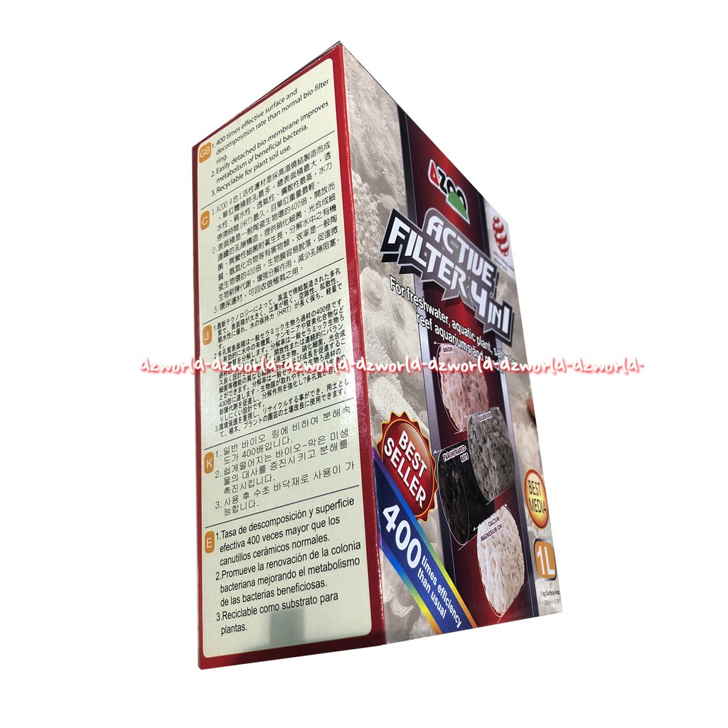 azoo Active Filter 4 In 1 Filter Active Untuk Akuarium Isi 1 Liter Filter Kolam Ikan Hias