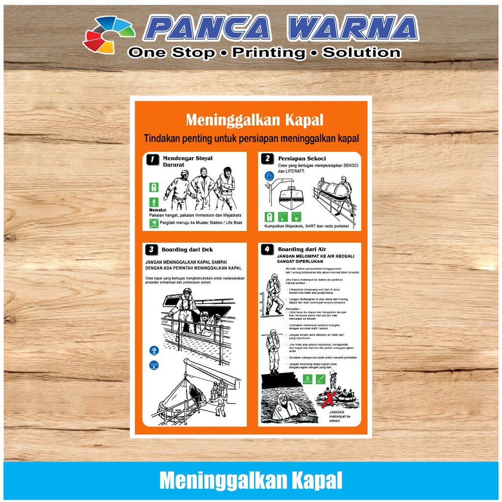 

Stiker Kapal Safety Sign Meninggalkan Kapal ISM Code Perkapalan Print