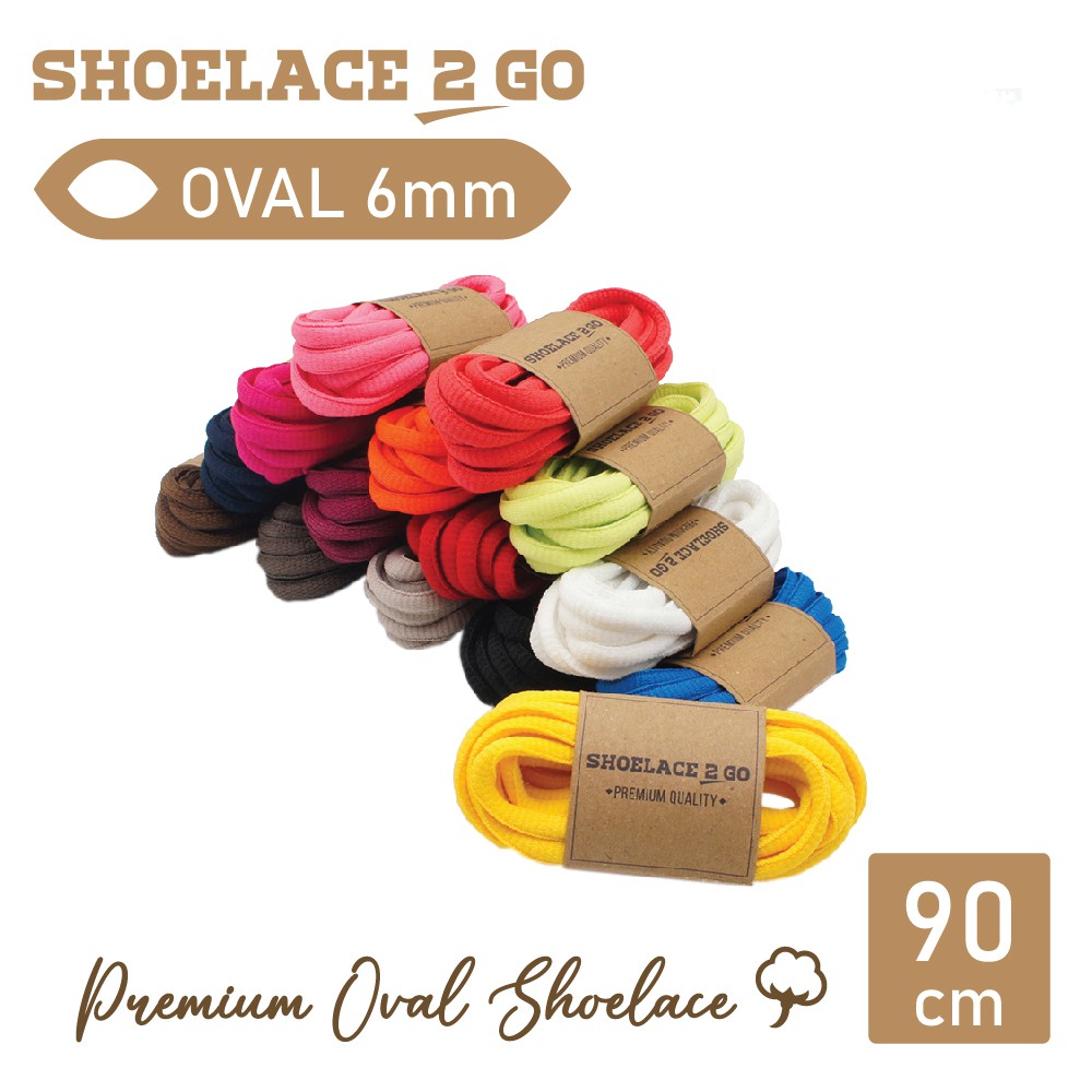 SHOELACE 2 GO PREMIUM TALI SEPATU LONJONG OVAL - SO6 - 90CM - 6MM