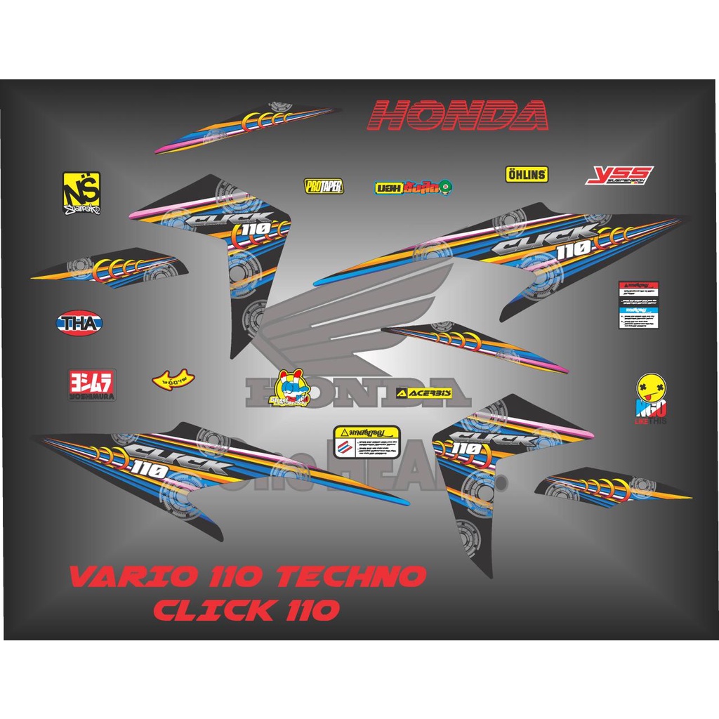 Stiker striping variasi honda vario techno 110 2011 CLICK