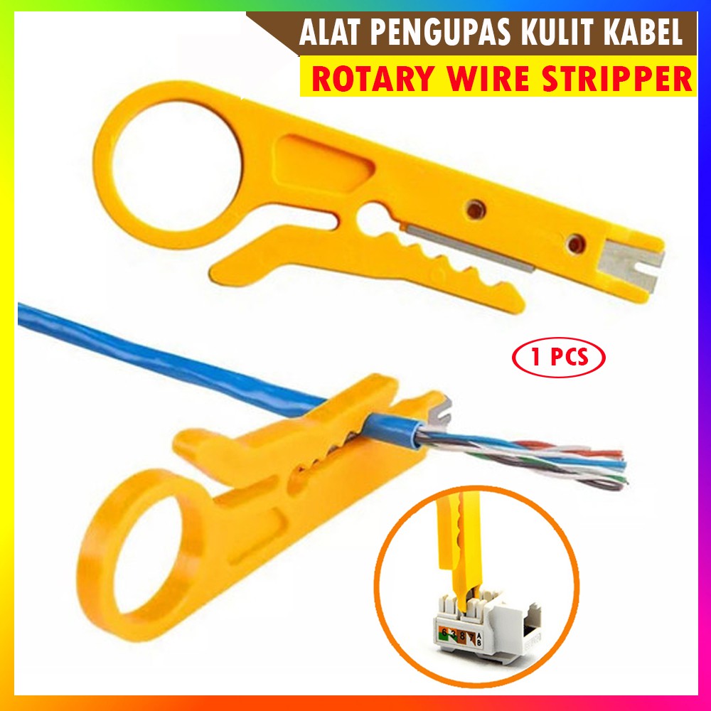 Alat Pengupas Kulit Kabel / Rotary Wire Stripper / Tang Pengupas Kabel Alat Kupas Kulit Kabel Putar LAN Cutter - Warna Acak