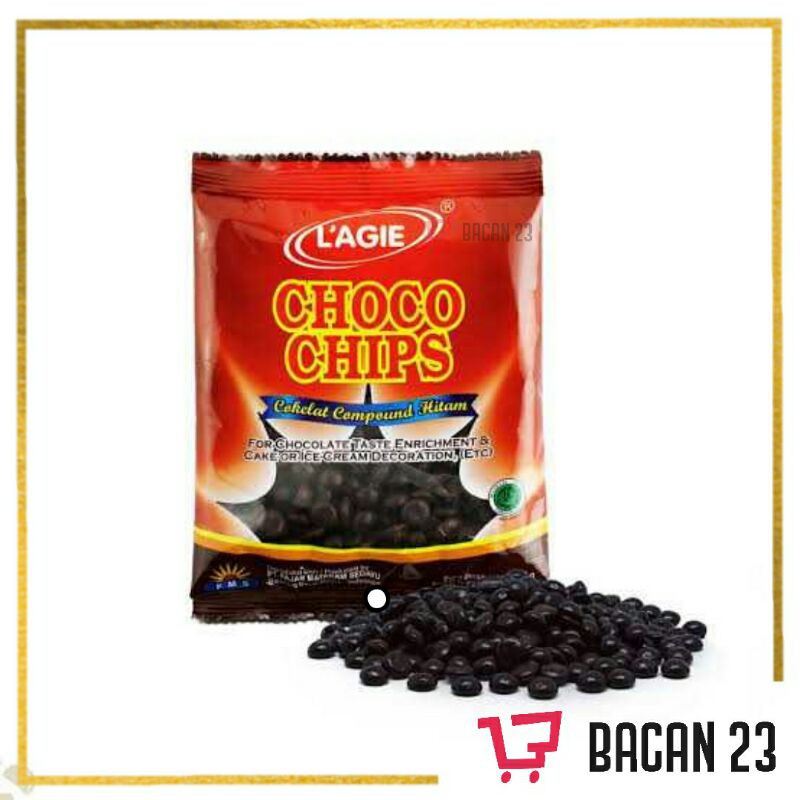 

L 'agie Cokelat Compound Hitam (45gr) / Cokelat Chip / Choco Chips / Bacan 23 - Bacan23