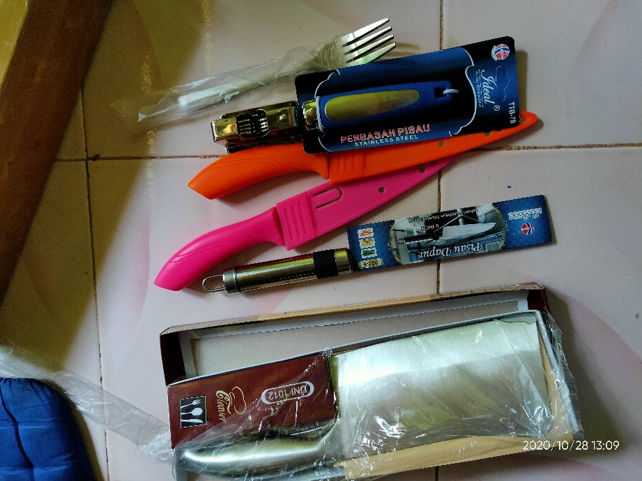 Pisau Dapur Sarung 28 Cm Stainless Steel Murah Ideal Pb666
