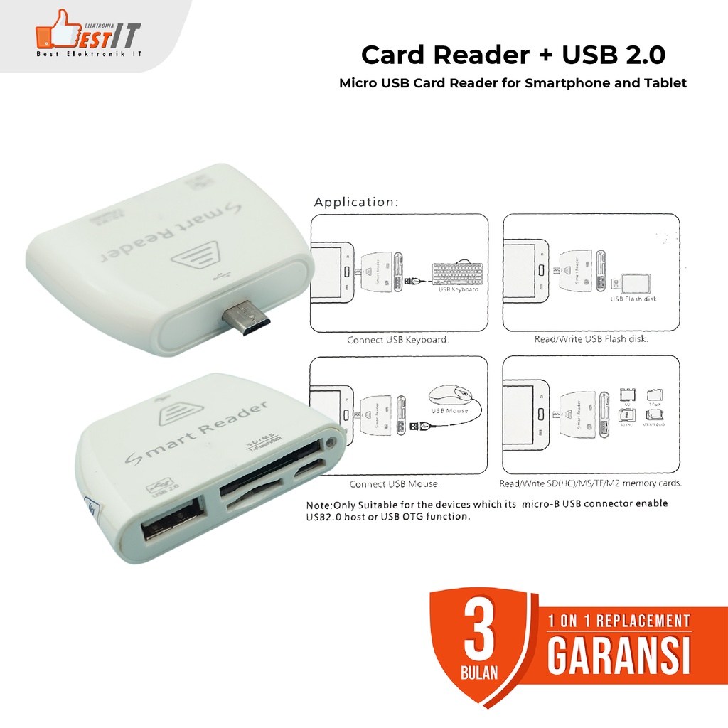 OTG Micro USB SD TF Card Reader USB 2.0 Smart Reader For Smartphone and Tablet