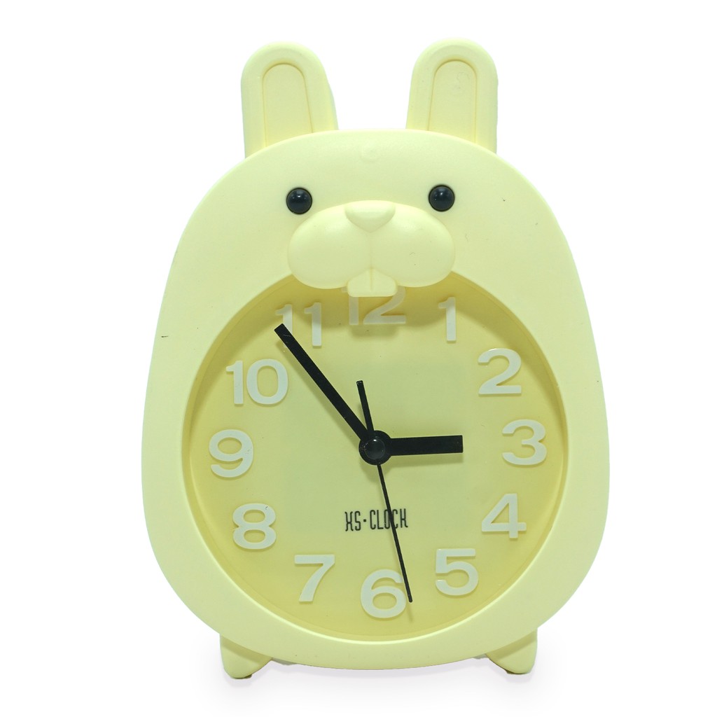 Jam Beker Meja Alarm Lucu Besar Kado Rabbit Kelinci Krem Hijau Tosca