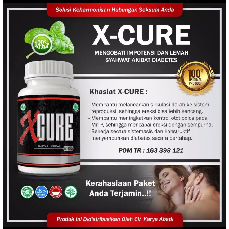 Xcure Obat Penambah Stamina Tahan Lama Pria Penderita Diabetes Kencing Manis Herbal BPOM Original