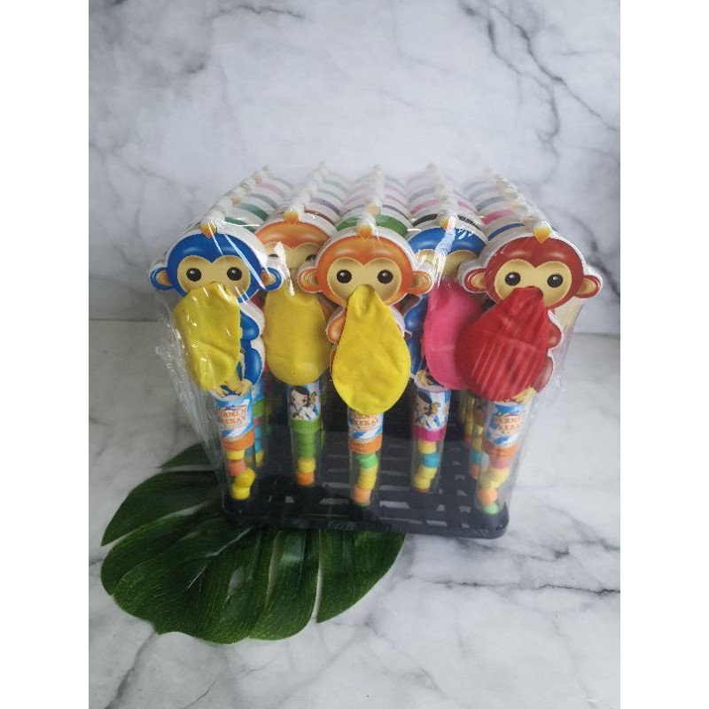 

Permen Cemilan Snack Jadul Monyet Monkey Tiup Balon Lucu Mainan Anak Murah (isi 30 pcs)