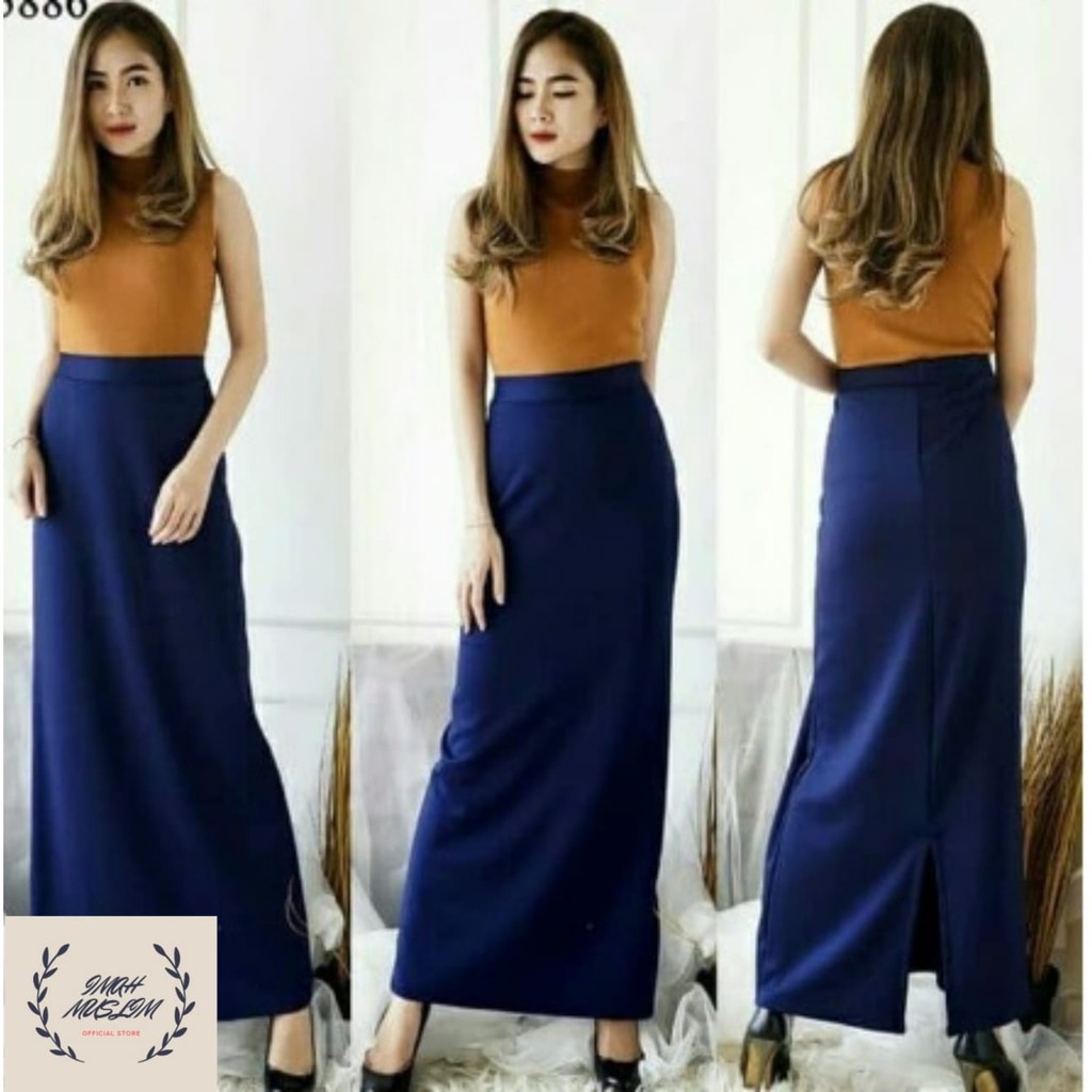 ROK SPAN OFFICE SPAN SKIRT // ROK PANJANG SPAN SCUBA KANTOR MURAH BISA COD