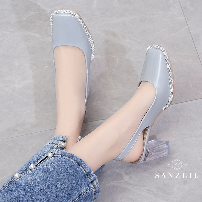 Sepatu Heels Wanita GO712 Chunky heels Import