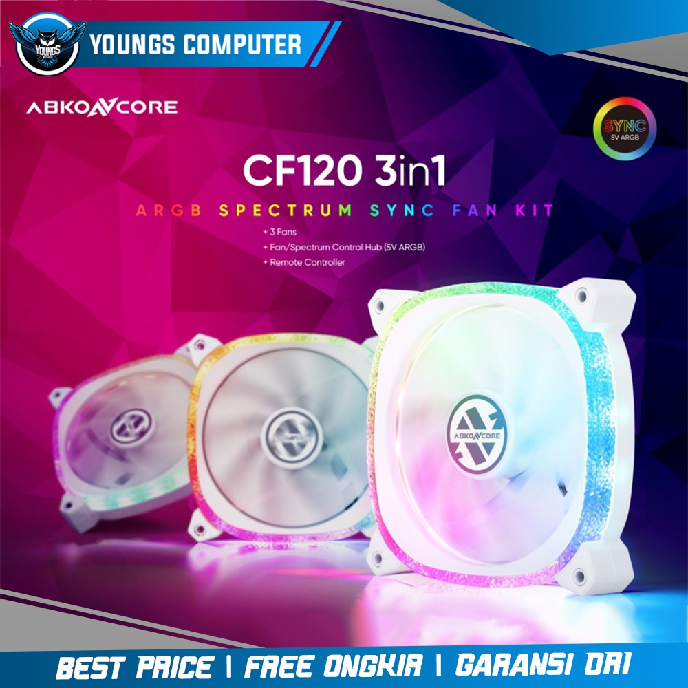 Fan Case ABKONCORE CF120 aRGB SPECTRUM SYNC 3in1 White | Fan Casing