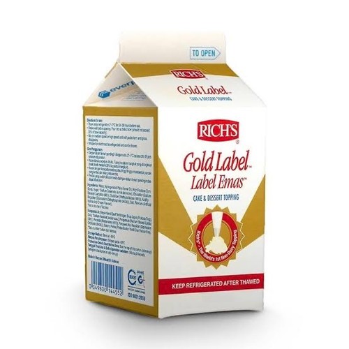 

Whipping Cream RICH Gold Label 500 grm (KECIL) / Richs Gold Whipping Cream / Topping Minuman - ***GOSEND / GRAB