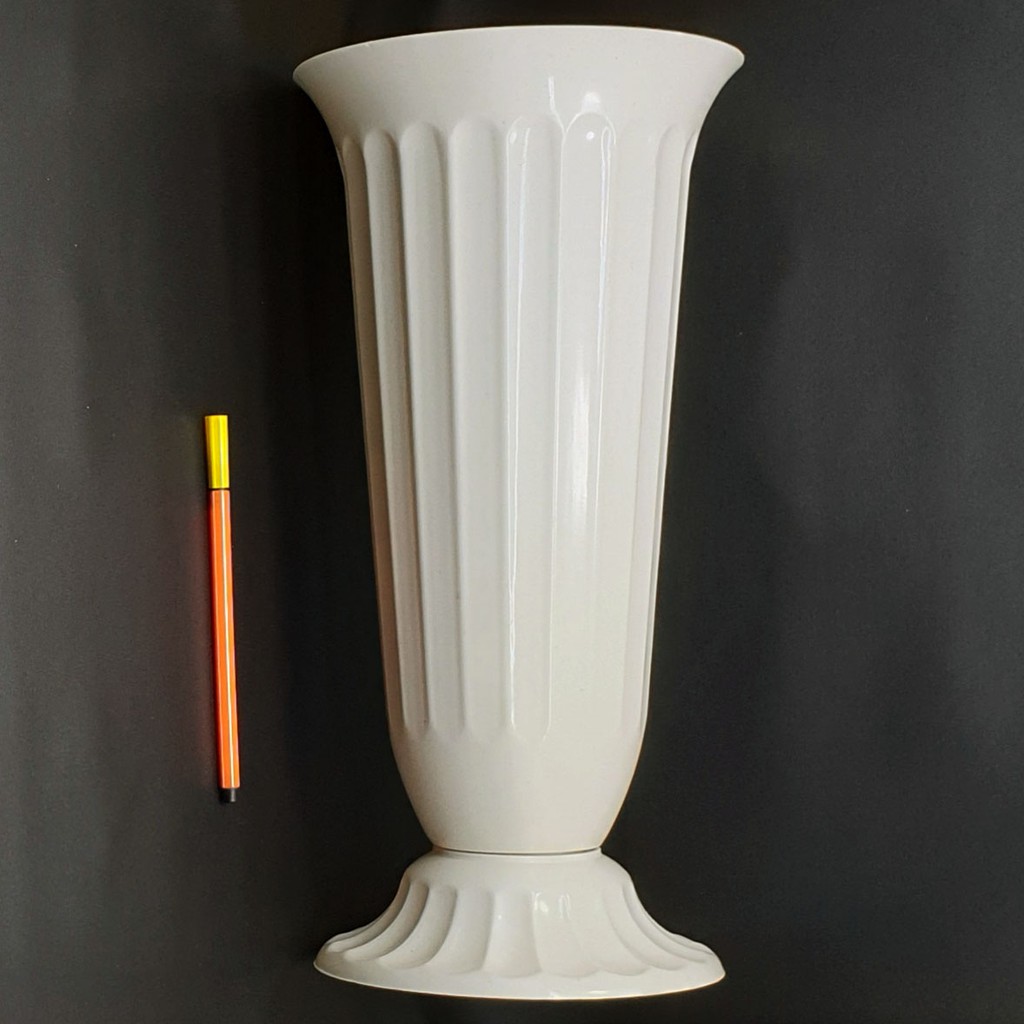 Vas Piala Tinggi 39cm/ POT BUNGA PLASTIK/ VAS PLASTIK PUTIH/ VAS DEKORASI