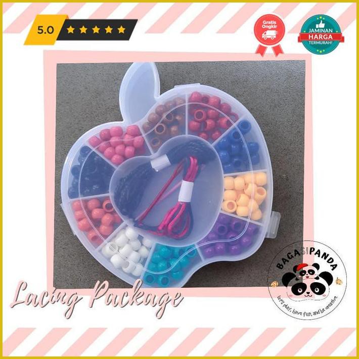 

Kerajinan Tangan Manik Manik Warna Warni Set Isi 200 Pcs + Tali + Jarum Plastik Premium