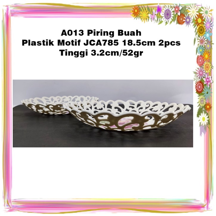 [2pcs]  Piring Buah  Plastik Motif 18.5cm 2pcs