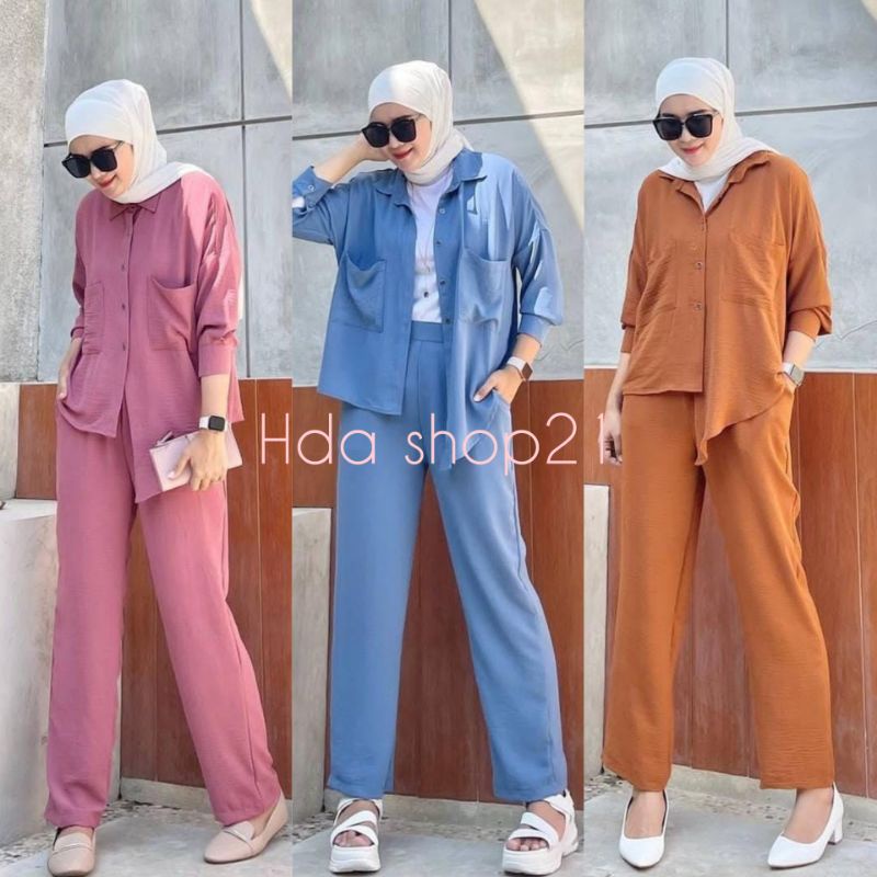 ZARA SET / ZARA SET CRINKLE / CRINKLE POLOS / SETELAN CRINKLE / ONESET WANITA / BALILA SET / CRINKLE