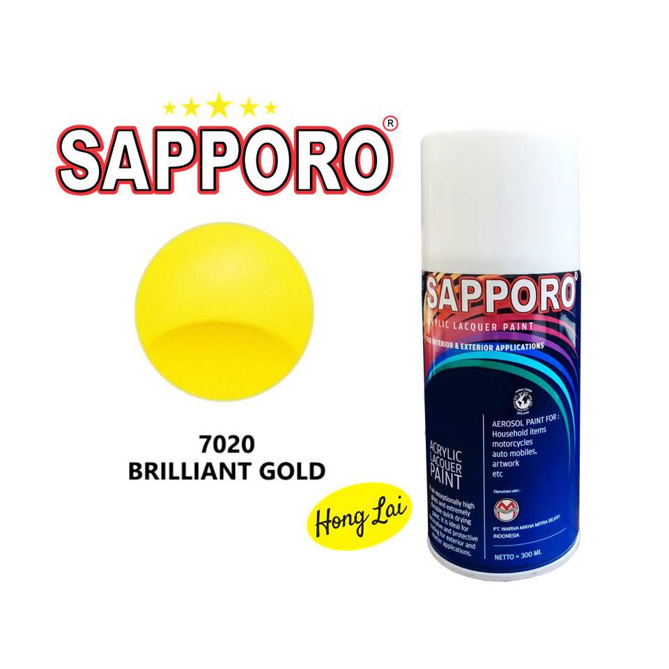 Cat Semprot Sapporo Spray 7020 Brilliant Gold / Pylox / Pilox