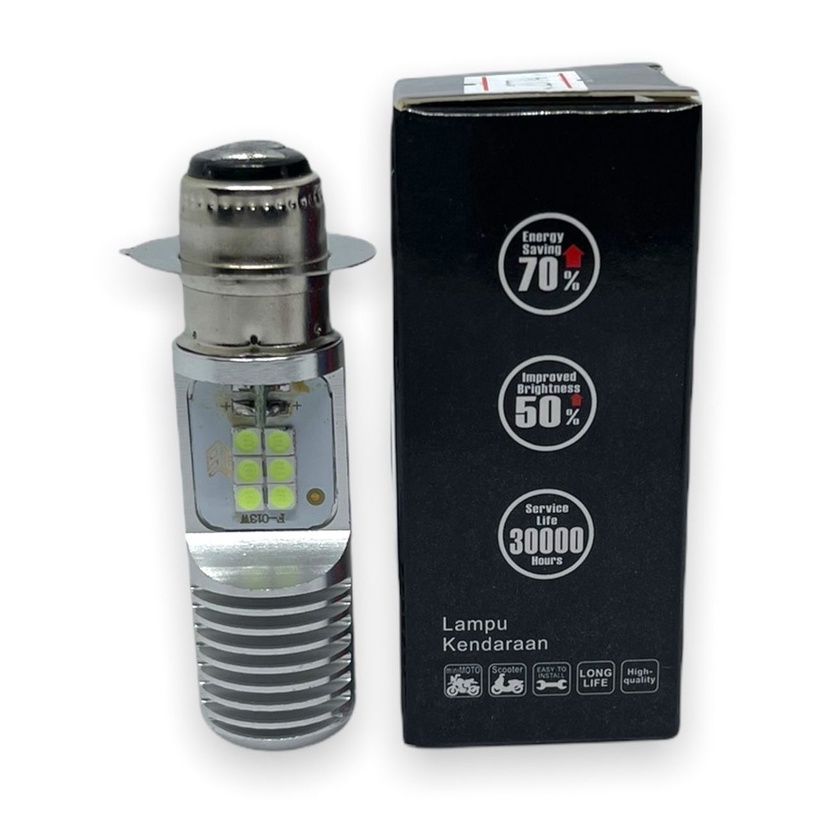 Lampu Utama Motor LED H6 12 LED 12 Titik Terang Kualitas Premium 12-80V AC DC Universal Semua Motor