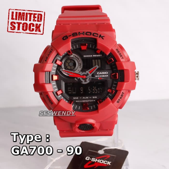 SALE MURAH  G Shock GA-700 Full Merah army jam tangan pria digial