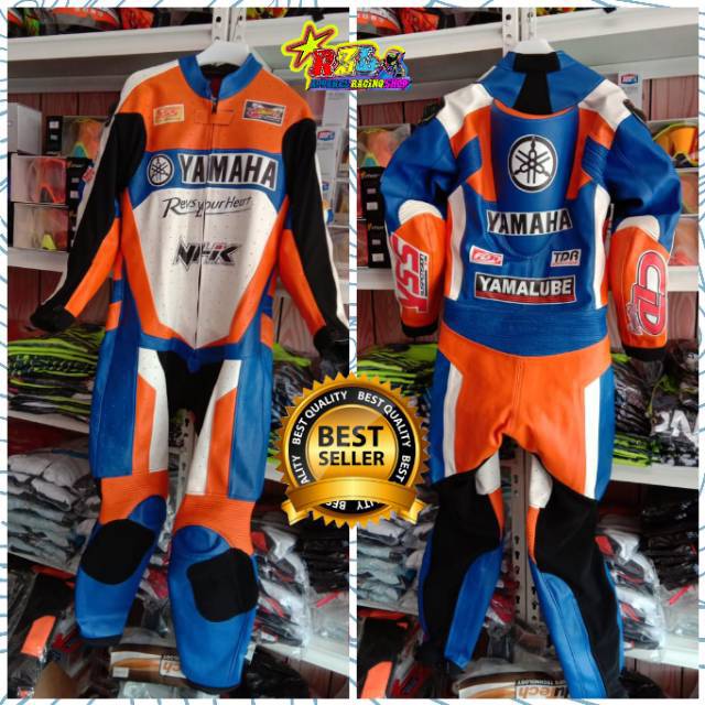 Wearpack balap roadrace semi kulit team yamaha