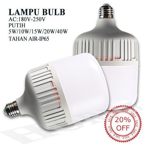 HORICI 5W 10W 15W 20W 30W 40W BOLA LAMPU LED LAMPU CAPSUL  MURAH GROSIR T PUTIH LAMPU TERANG GROSIR