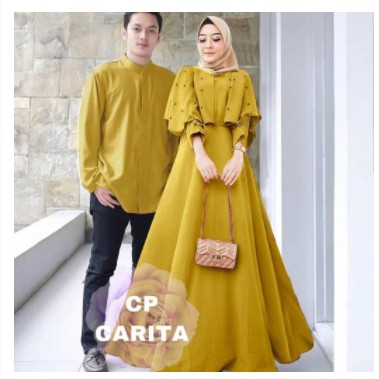 [ non COD] Baju Couple Muslim Set Gamis Koko Pasangan suami Istri Sarimbit Keluarga Pesta Kondangan