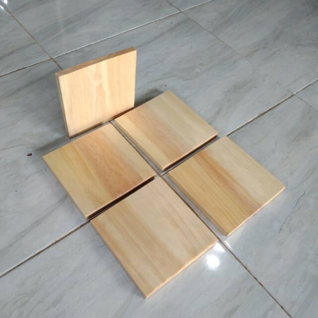 Talenan Kayu Kotak 15 x 15 / Bahan Decoupage / Bahan Talenan Lukis