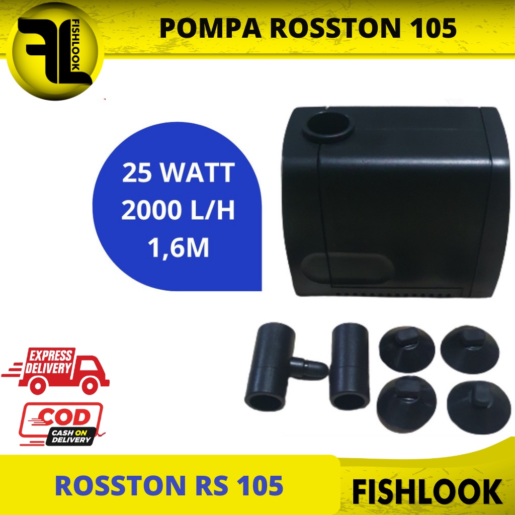 Rosston RS-105 RS105 Pompa Celup Kolam Aquarium Hidroponik Powerhead