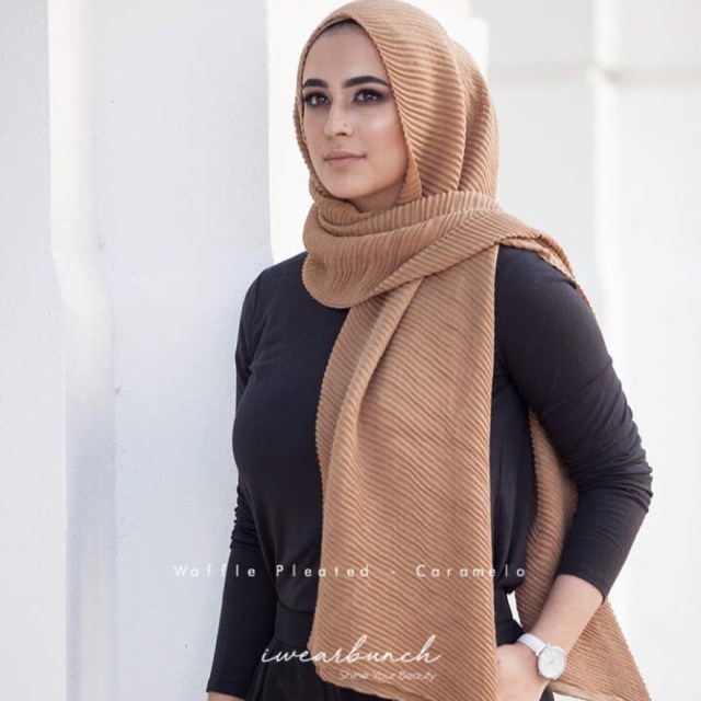 Waffle Pleated Shawl / Pleated Shawl/ Pleated Crinkle Shawl / Crinkle Shawl / Pleated Pashmina