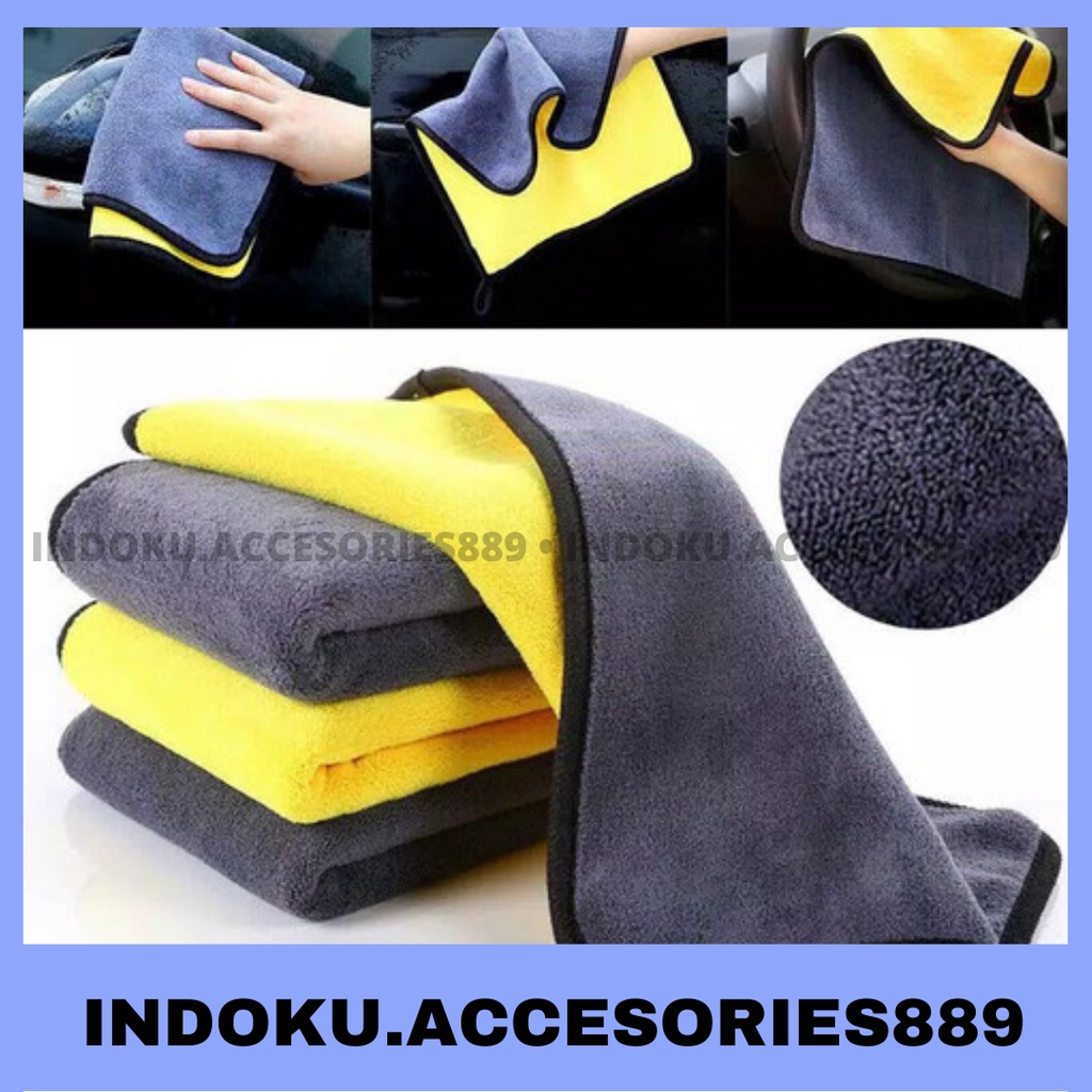 Kain Lap Mobil Microfiber Car Wipe cloth Universal Serba Guna Tebal Lap Motor Warna 30x30