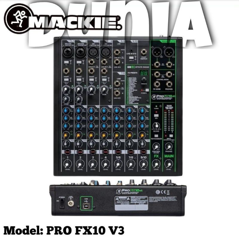 Mixer Mackie PRO FX10 V3 Original PROFX10V3 - 10 Channel