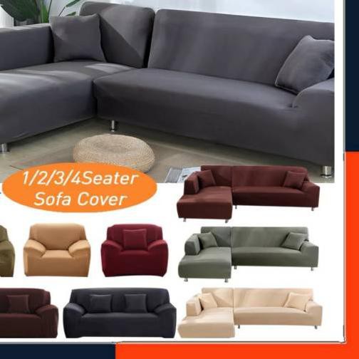 ✩ [HOT SALE] SARUNG SOFA SIKU SUDUT L SHAPED COVER SOFA 1 2 3 4 SEATER ELASTIS KURSI BANGKU RUANG TA