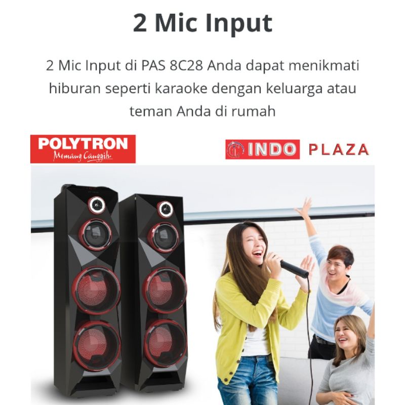 SPEAKER AKTIF BLUETOOTH POLYTRON PAS-8C28 (KHUSUS MEDAN)