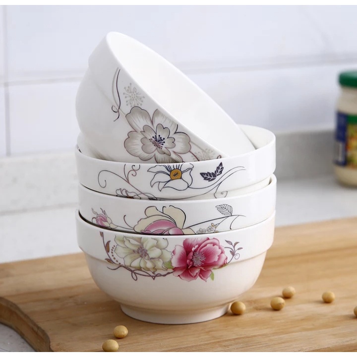 HSM Mangkok Keramik Korea Bunga 11.5cm