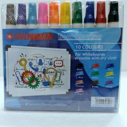 

Stock Terbatas Spidol Whiteboard Snowman 10 Warna - Spidol White Board Papan Tulis Snowman SET BG 12