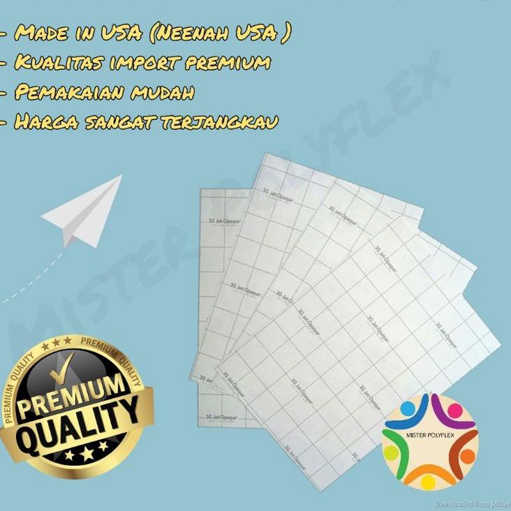 

[PROMO 8MZ85] Transfer Paper 3G Jet Opaque A4 (min order 10) Stock Banyak