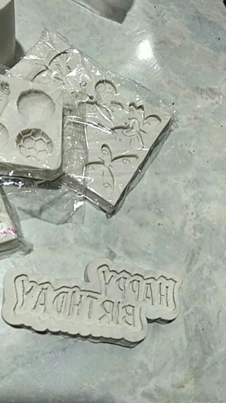 Cetakan Silikon Puding Coklat Tulisan Happy Birtday