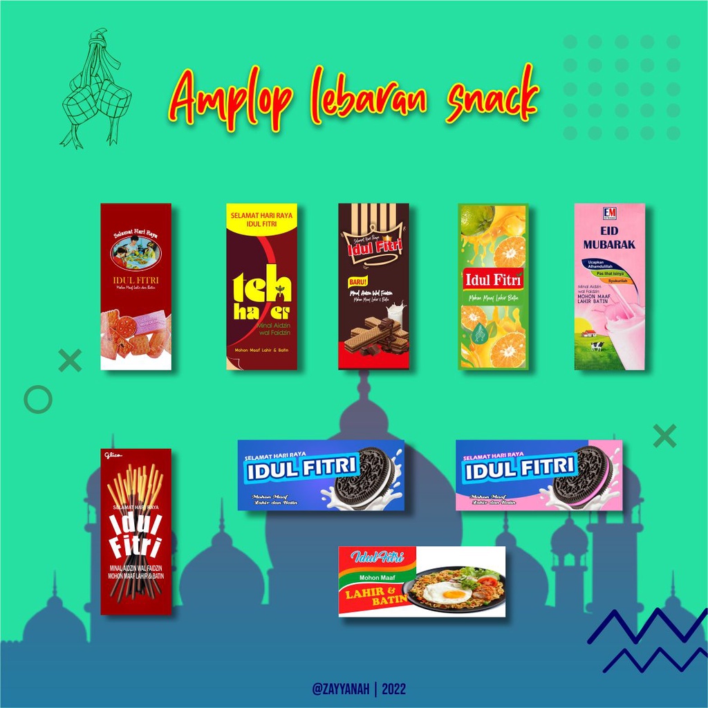 

[12 PCS] Amplop Lebaran Unik Snack