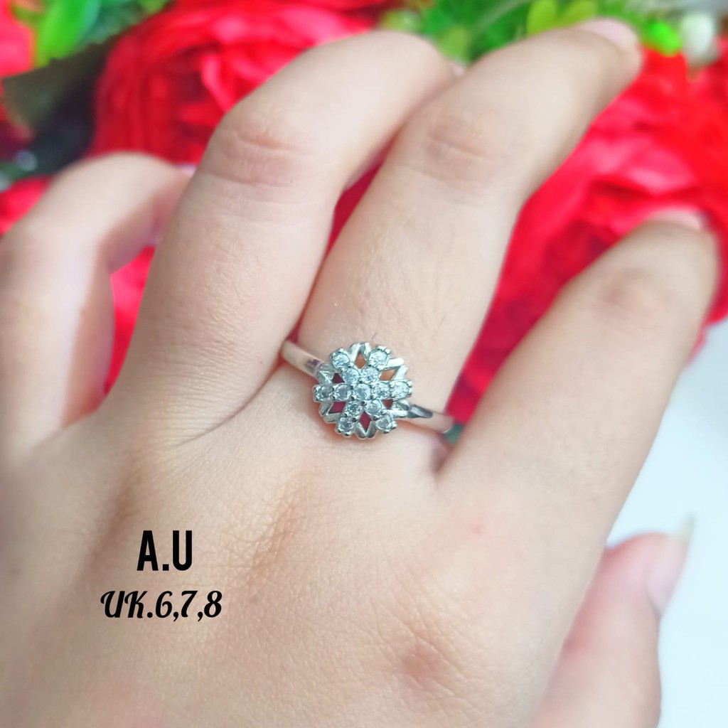 Cincin Dewasa Xp motif bunga gugur semi, tidak karat COD