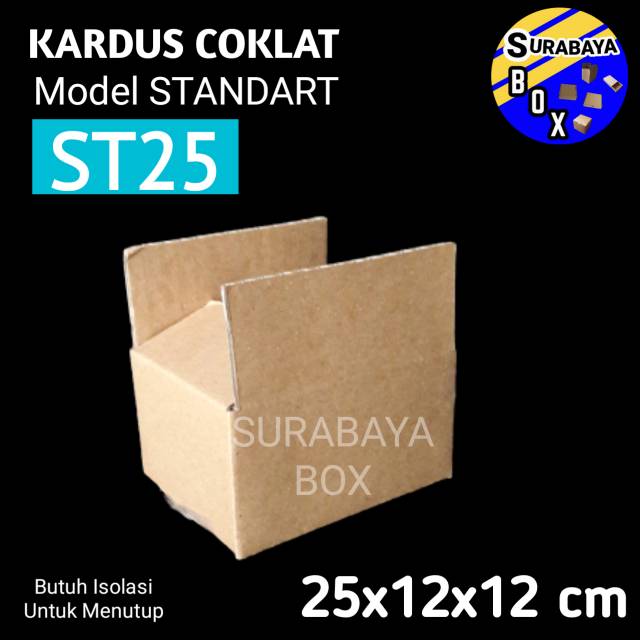 

KARDUS ST-25 COKLAT 25x12x12cm DUS KARTON BOX KOTAK PACKING CORRUGATED