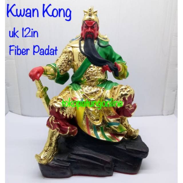 Patung Kwan Kong Fiber Berat 12in 012