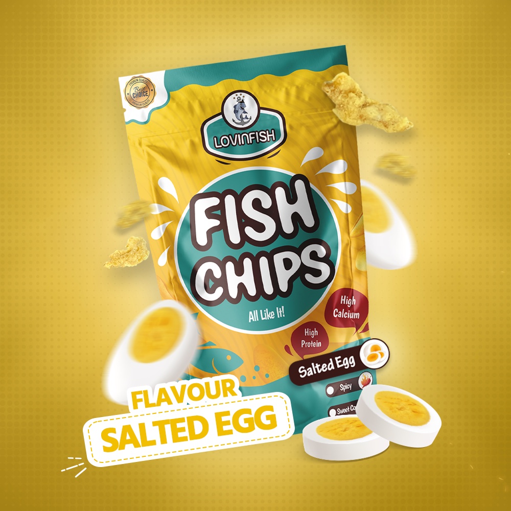 

KERIPIK FISH CHIPS LOVINFISH - SALTED EGG FLAVOUR 100g