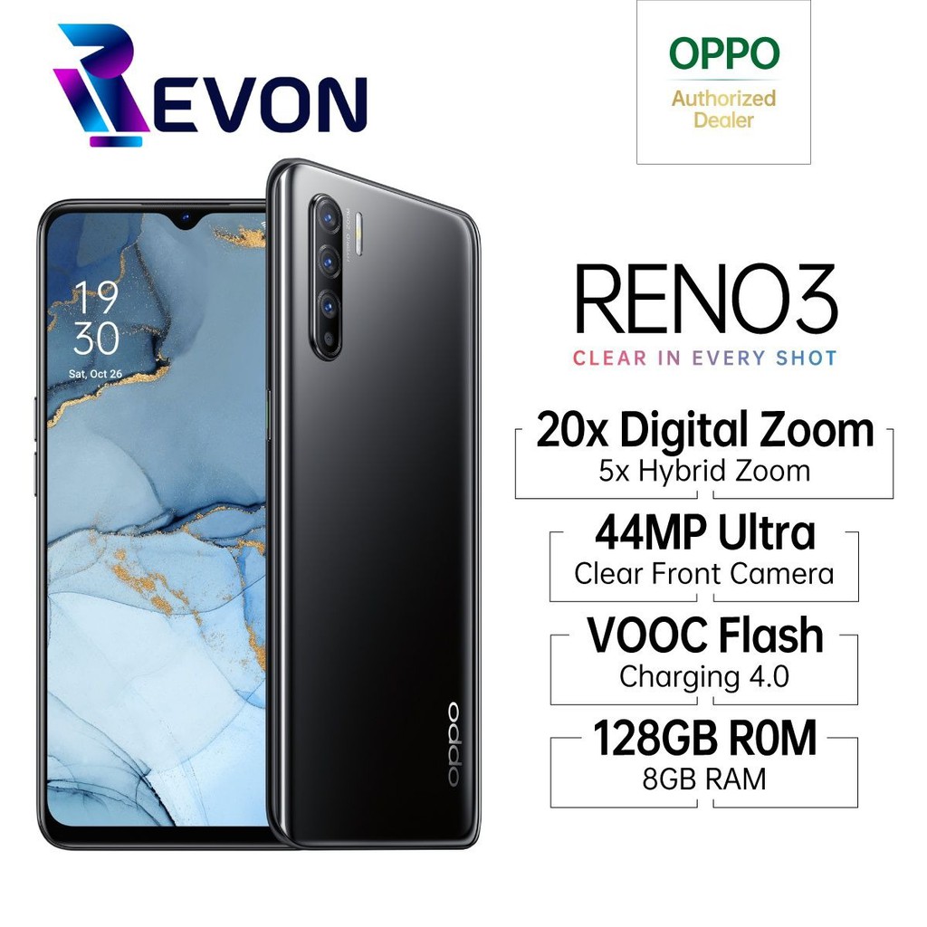 OPPO Reno3 8/128GB [Flash Charge VOOC 3.0, 20X Digital Zoom 48 MP Quad Camera