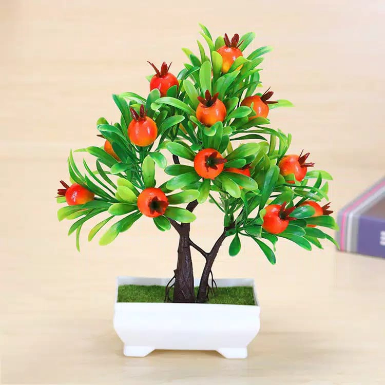 OSM - T821 Tanaman Hias Buah / Tanaman Bunga Plastik / Bunga Dekorasi Rumah / Tanaman Ornamen-Delima